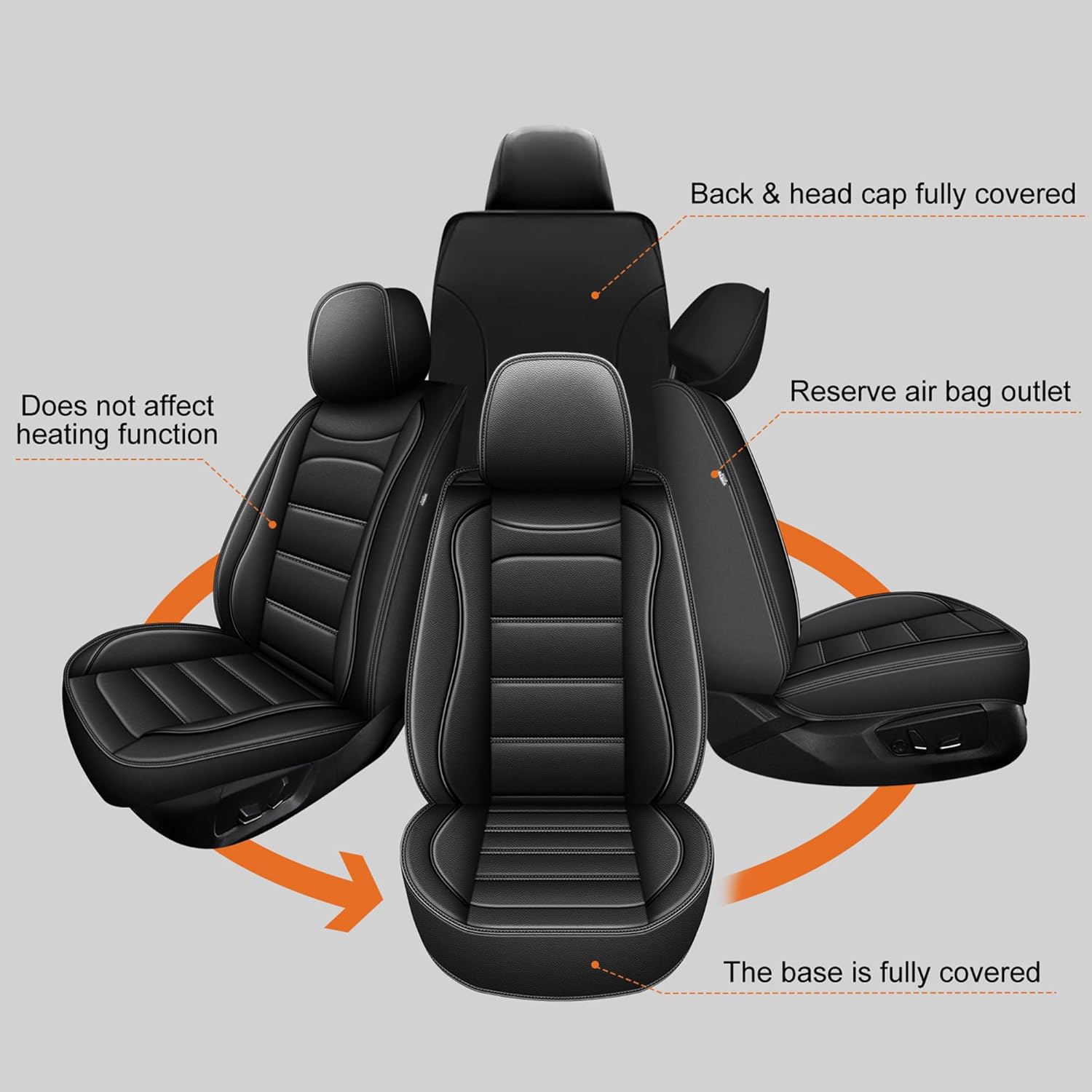 AOMSAZTO Fit for Dodge Charger 2006-2025 Waterproof Leather Seat Covers Custom : Car Seat Cover for Charger R/T SRT SXT GT Scat Pack Comfortable Breathable (Black-2PCS Front Seat)