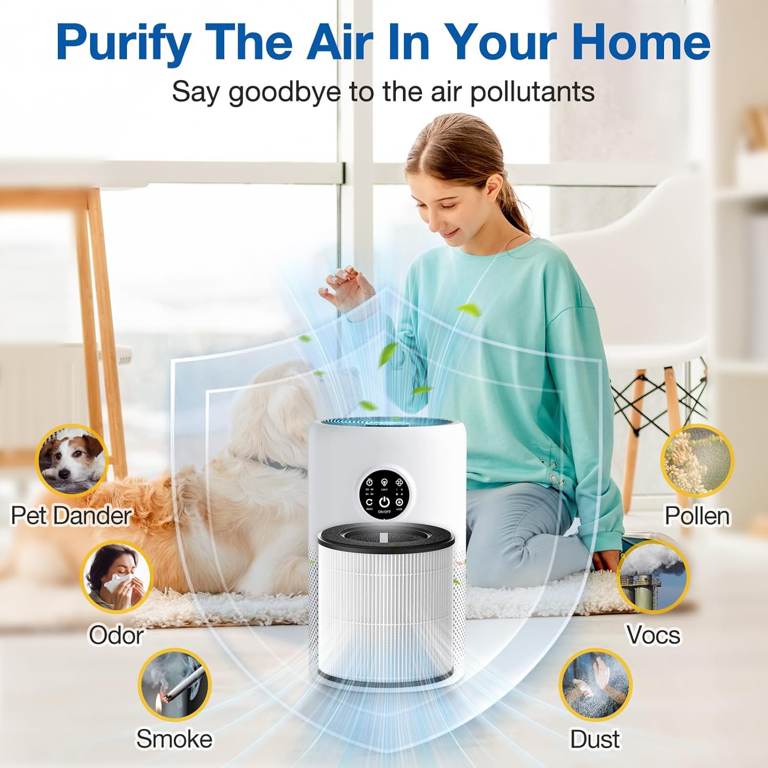 D10 Replacement Filter Compatible with Tailulu D10 Air Purifier, 3-in-1 HEPA D10 Replacement Filter, 2 Pack - Image 6