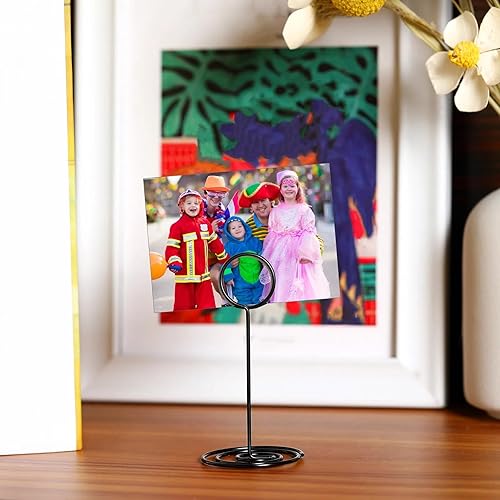 Miniatura 29 de TecUnite 48 soportes para números de mesa de 3.35 pulgadas, soporte para fotos, fotos, nombre, menú, clips para tarjetas de notas, soporte