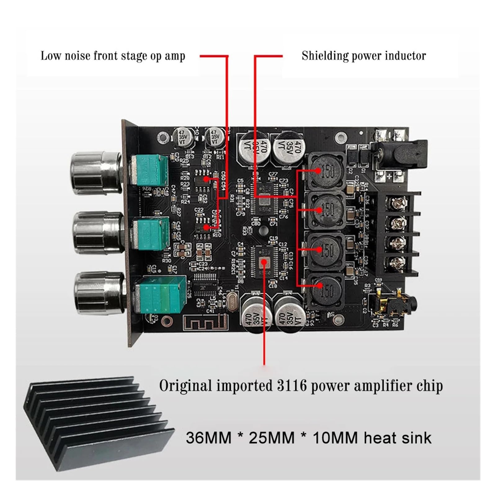 ZK-1002T Wzmacniacz Bluetooth HIFI 2.0 Kanałowy 100 W x 2 Moduł Zestaw