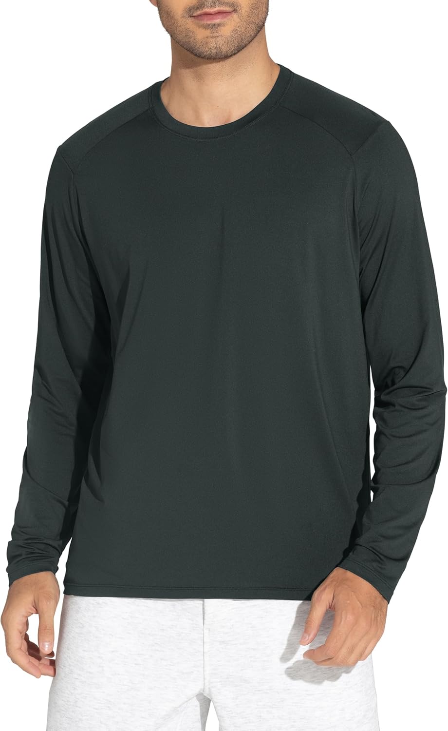 THE GYM PEOPLE Men's Lightweight Workout Shirts Loose Fit Long Sleeve Crewneck Athletic Tops