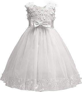 Acecharming Flower Girl Dresses for Wedding, Bridesmaid Baby Girl Pageant Elegant Lace Tulle Baptism