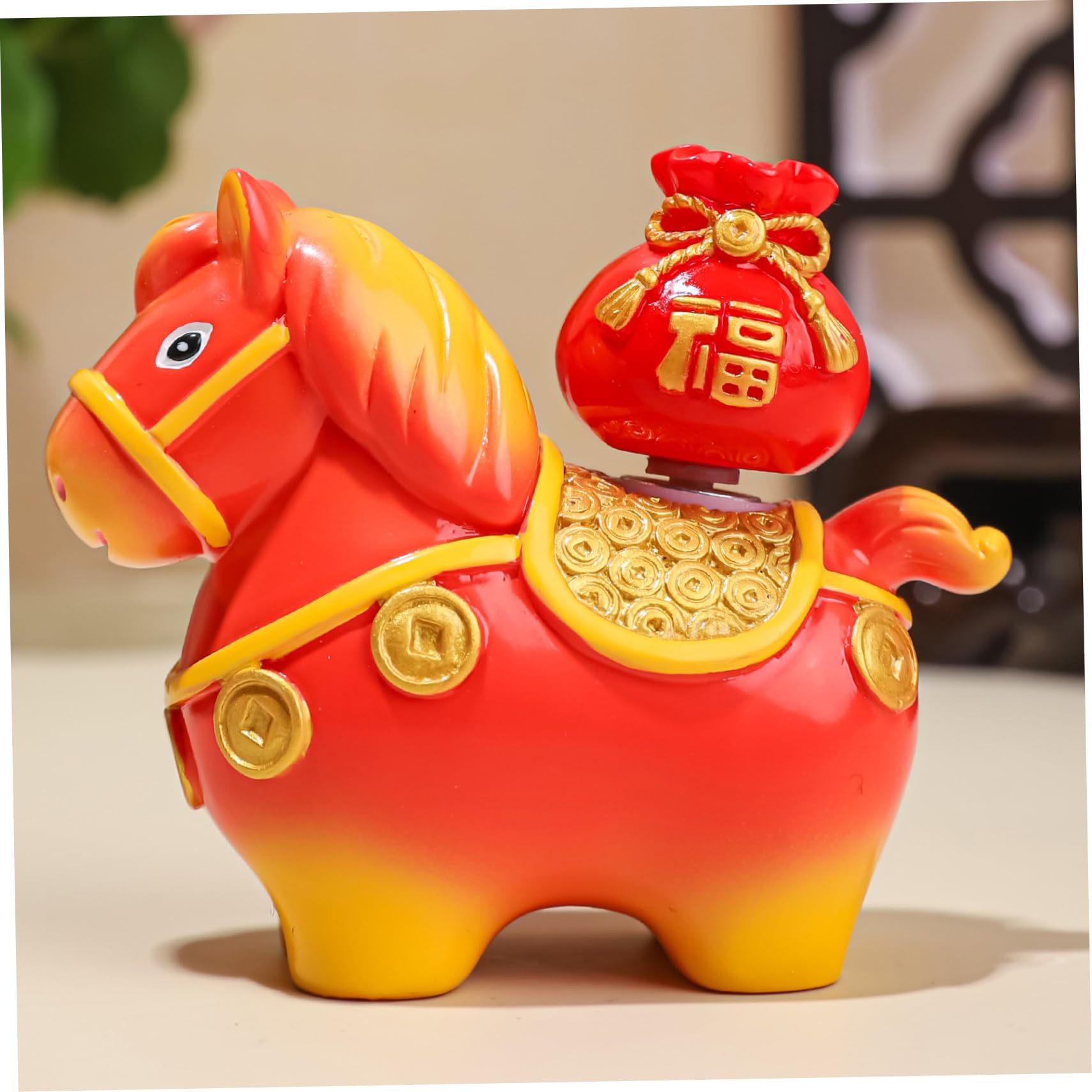 Comebachome Chinese New Year Decorations, 2026 Year of The Horse Statue Ornaments Cute Small Horse Mascot Figurine for Car, Office Desktop Decoration, Ornaments de jardin