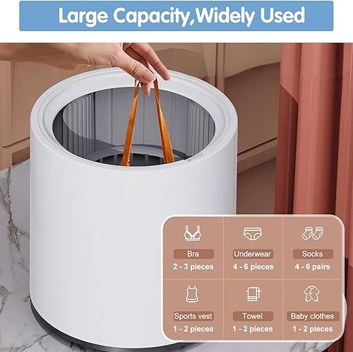 Miniatura 6 de Lavadora portátil de 6L, 24 W, capacidad de 2.2 lbs, lavadora pequeña automática para lavar ropa interior, ropa de bebé, calcetines, artículos