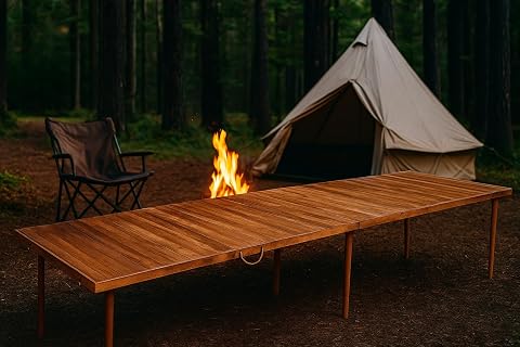 pratikoutdoor Katlanır Kamp, Piknik ve Bahçe Masası 75x228 cm - Ceviz Renk