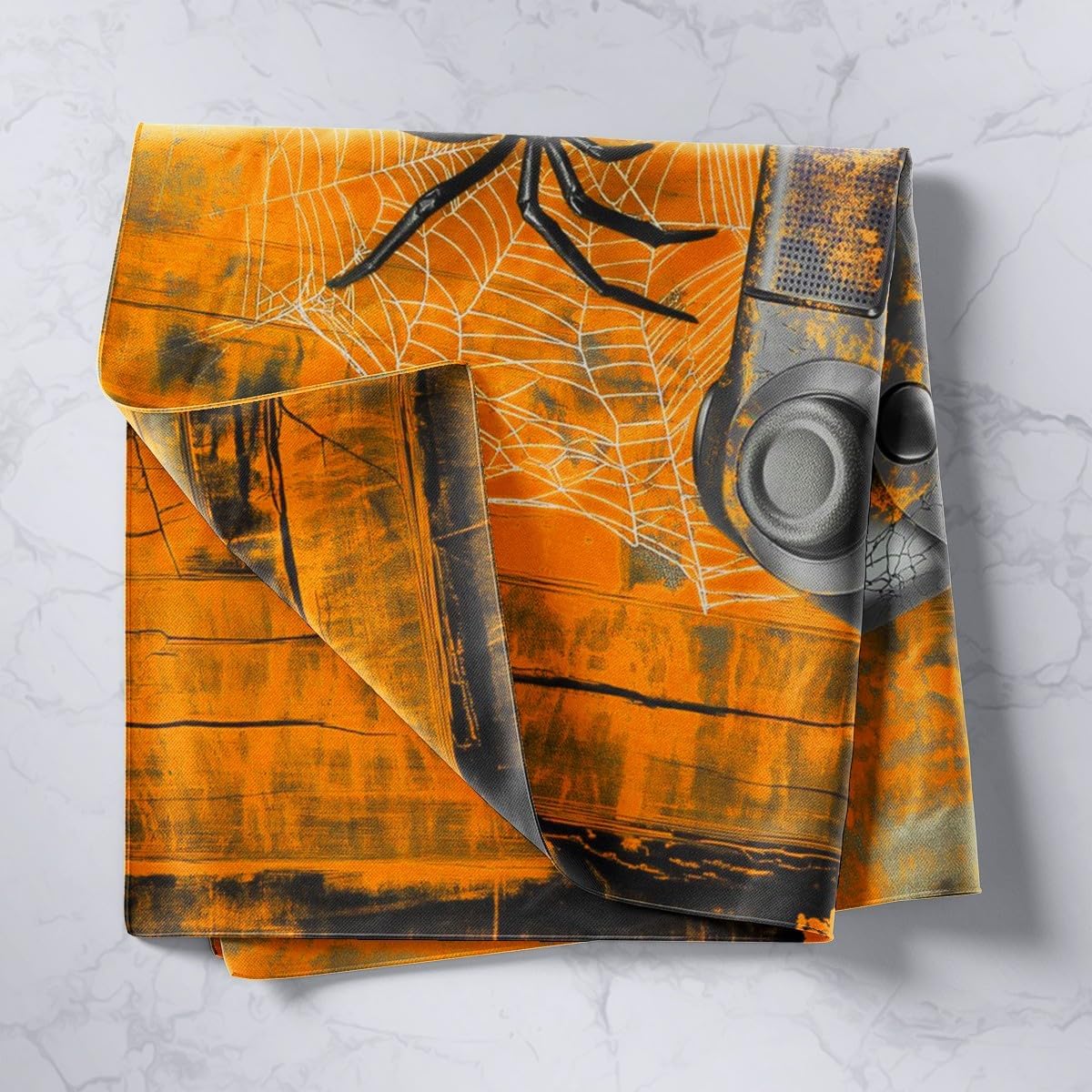 Manfei Gaming Gamepad Kids Tapestry,Spider Web Trippy Halloween Wall Tapestries,Boys Girls Room Decor,Tie-dye Graffiti Videogames Console Wall Hanging,Orange Home Wall Decor,XLarge 70.9 x 92.5 Inches image 4