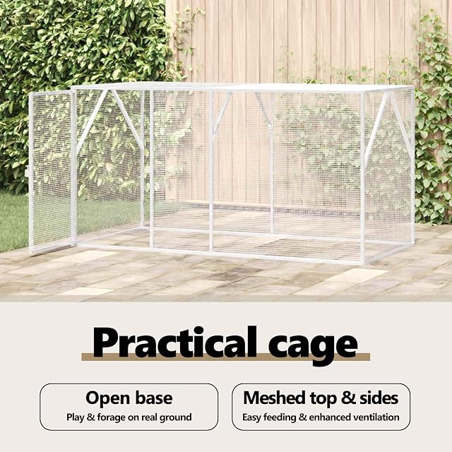 Foto 5 de 8 de vidaXL Jaula para Aves Antracita 208 x 102 x 108 cm Acero Galvanizado