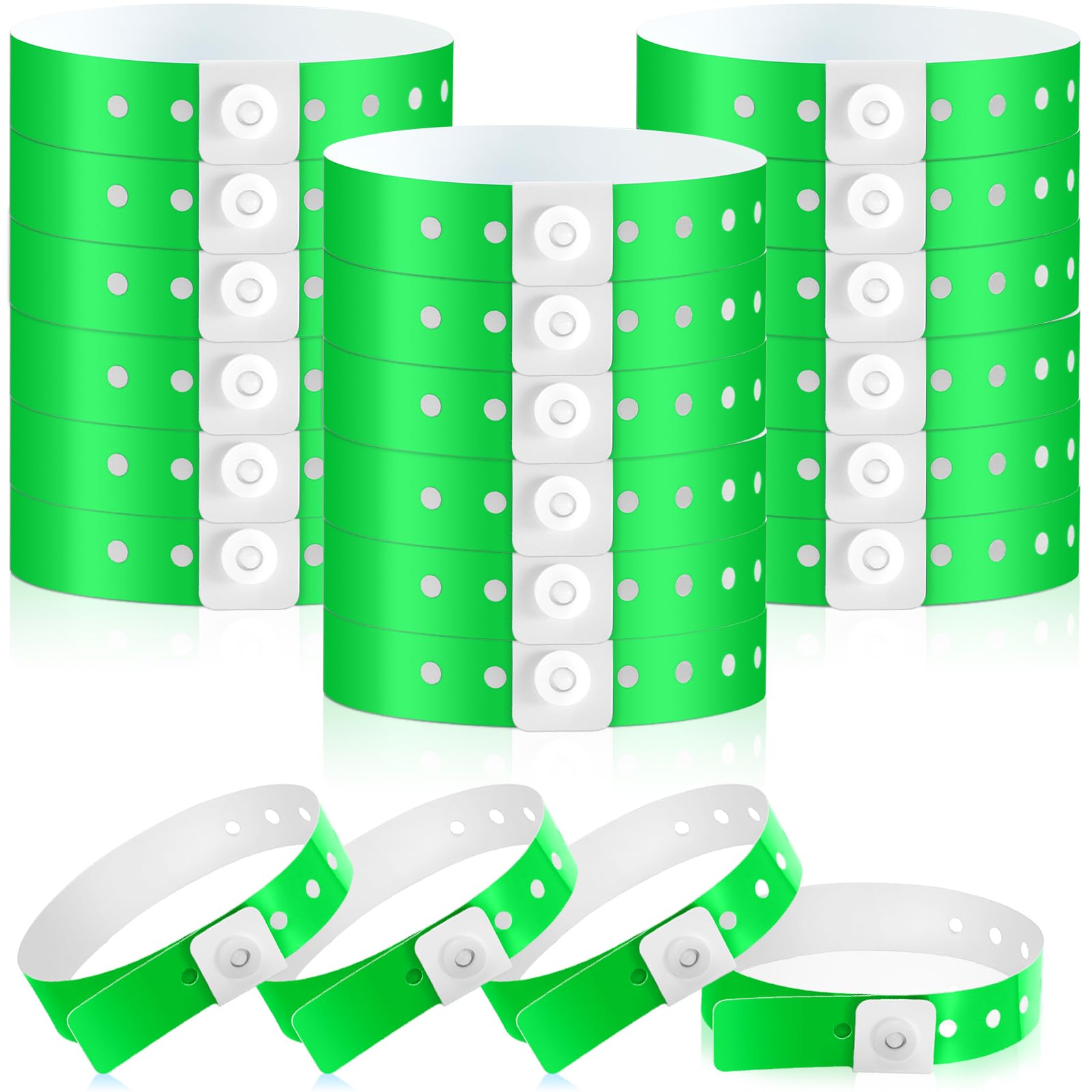 Henoyso 300 Pcs Green Plastic Wristbands for Events