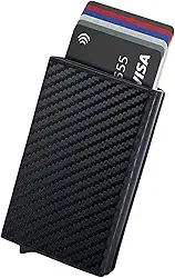 Carteira Masculina RFID Anti Furto com Ejeção Automatica de Cartões - Fibra de Carbono, Ultra Slim - Compacta e Segura