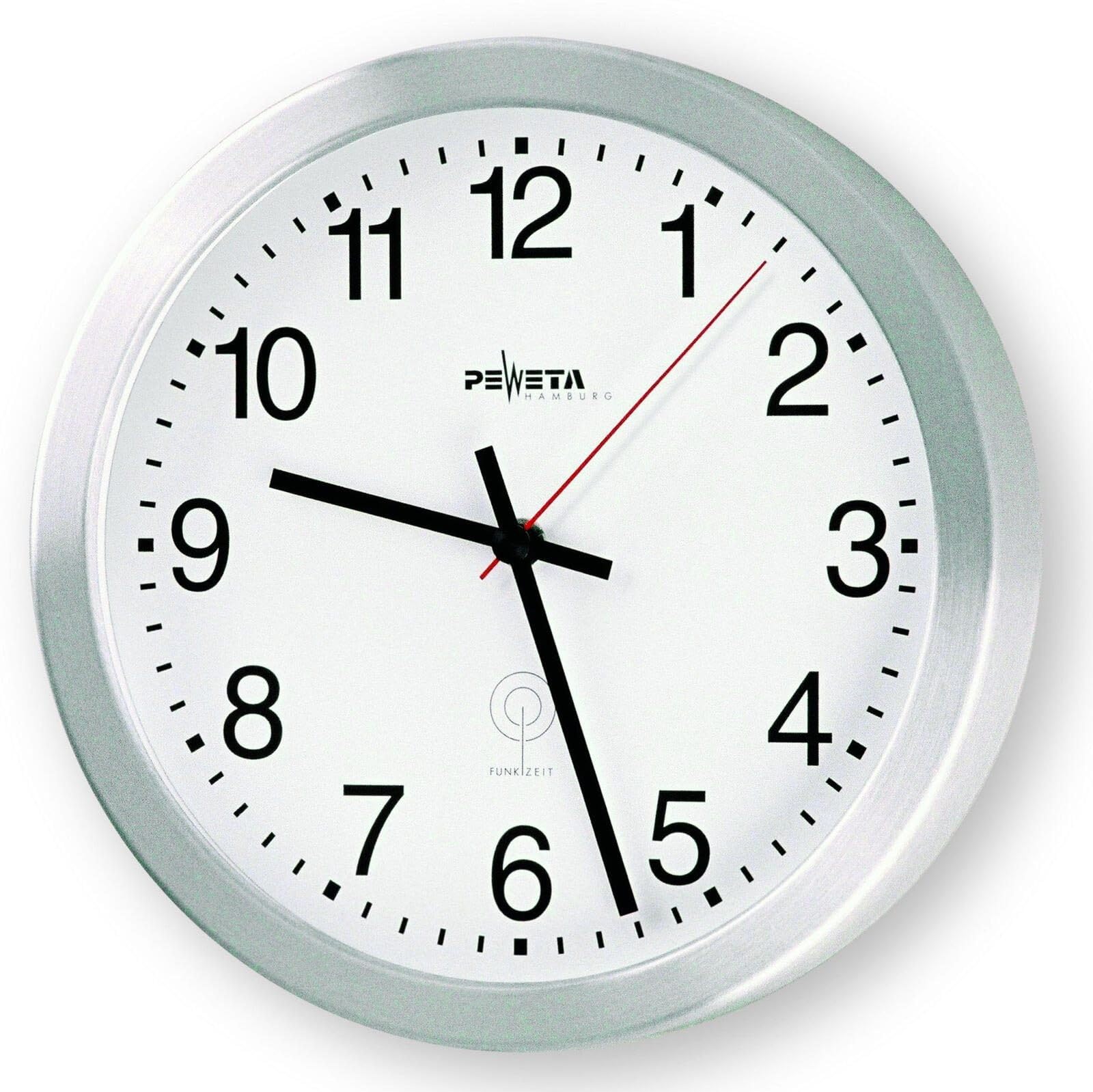 Horloge murale radio-pilotée Alu Funk-Horloge Argent D 20cm