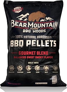 Bear Mountain All Natural Gourmet Blend Wood Pellets for Smoker, Grill & BBQ, 20 Lbs