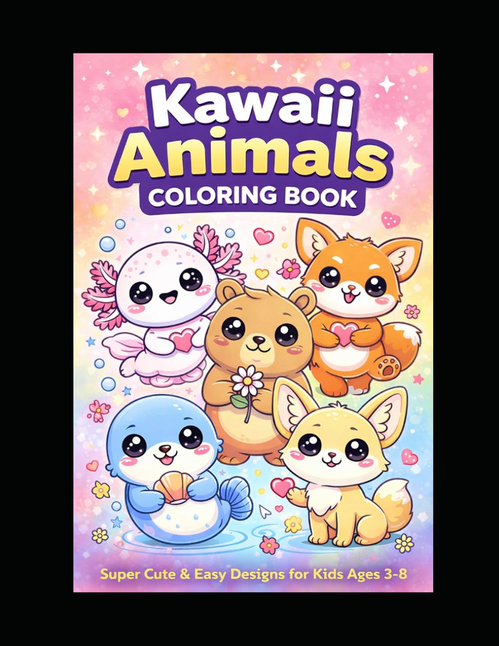 Kawaii Animals Coloring Book: Super Cute & Easy Designs for Kids Ages 3–8