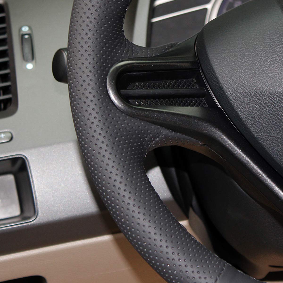 MEWANT Passgenauer Lenkradbezug zum Nähen für Honda Civic | Honda Civic 2006-2011 / Civic Atmungsaktiv Für Beheizte Lenkräder Langlebig