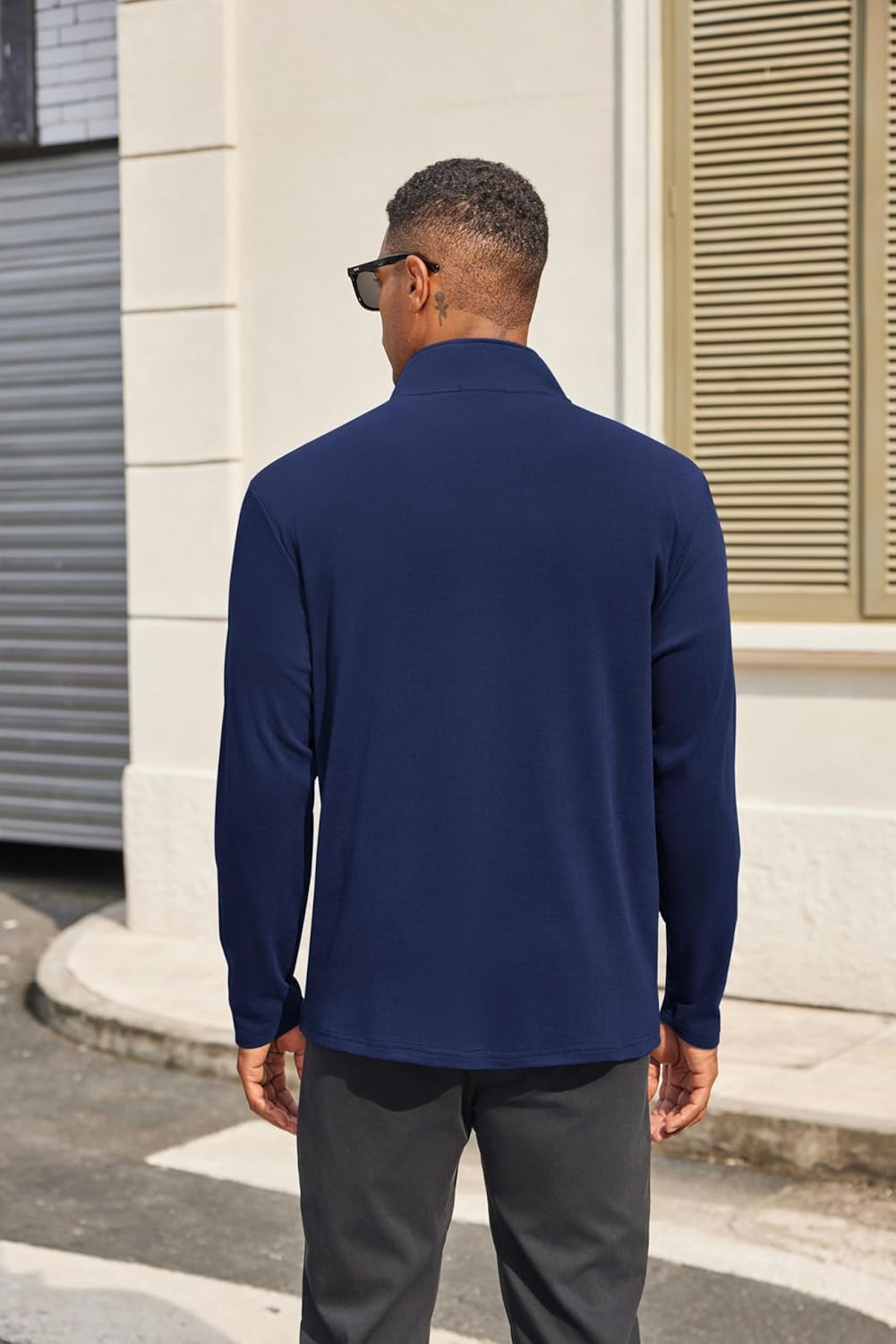 COOFANDY Mens Fleece Quarter Zip Pullover Long Sleeve Mock Turtleneck Sweatshirts Thermal Workout Golf Polo Shirt - Image 6