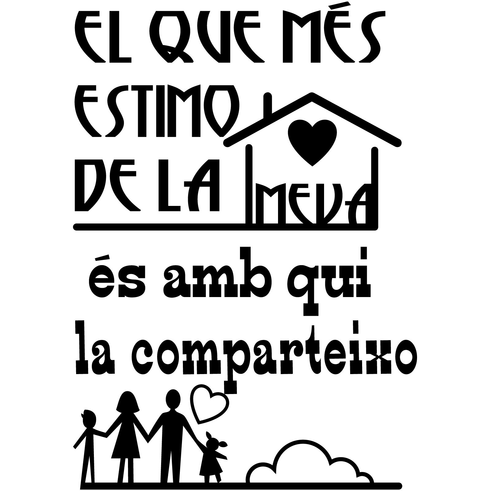 Vinilo de pared decorativo en Catalán "EL QUE MÉS ESTIMO.." Pegatinas de pared decorativa de frases celebres.Vinilo decorativo decoración hogar Docliick DC-105-CAT