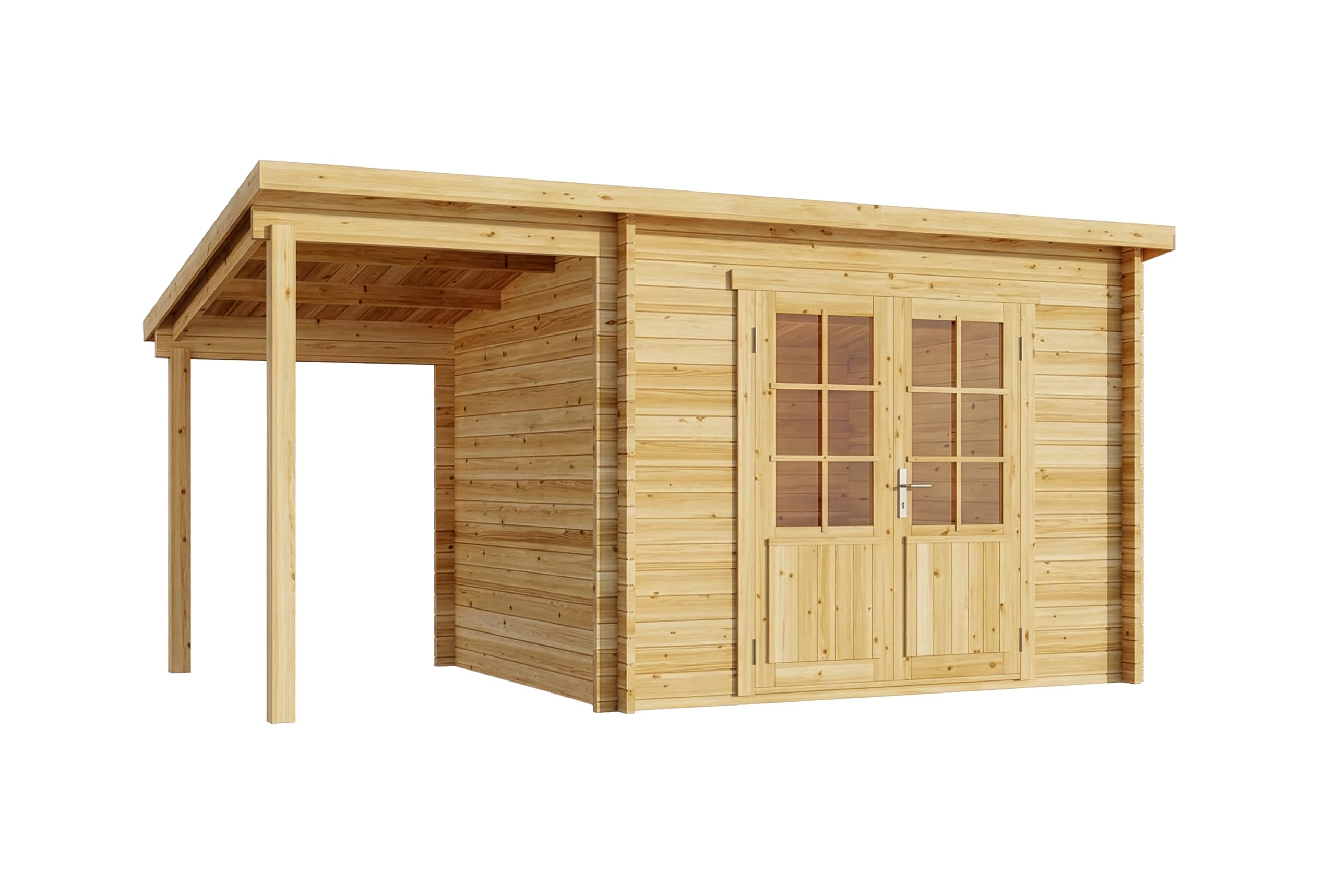 Alpholz Gartenhaus Maria mit Schleppdach aus Holz Gerätehaus mit 28 mm Wandstärke Pultdach