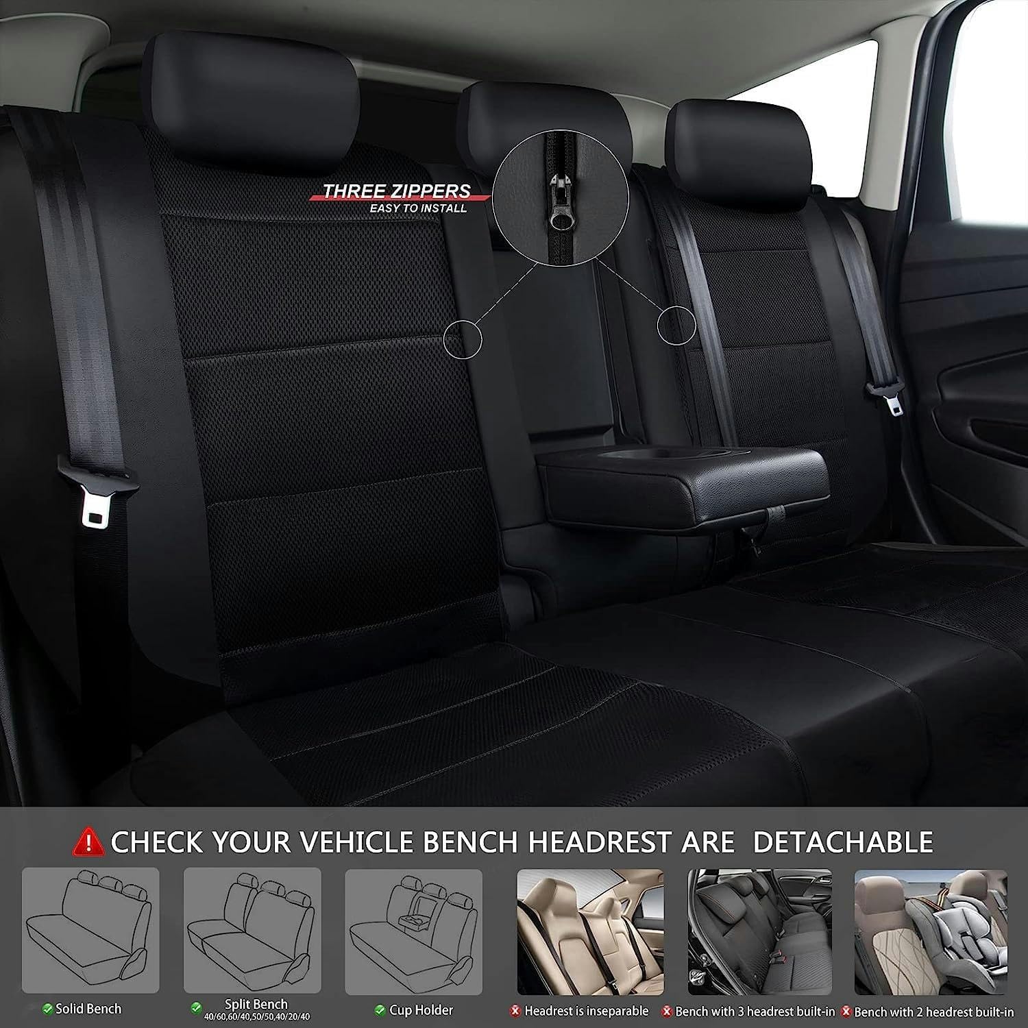 ELLIAT Housse Siege Voiture pour Toyota Auris 2015-2019,Universelle,Lavable et Facile à Installer-Noir