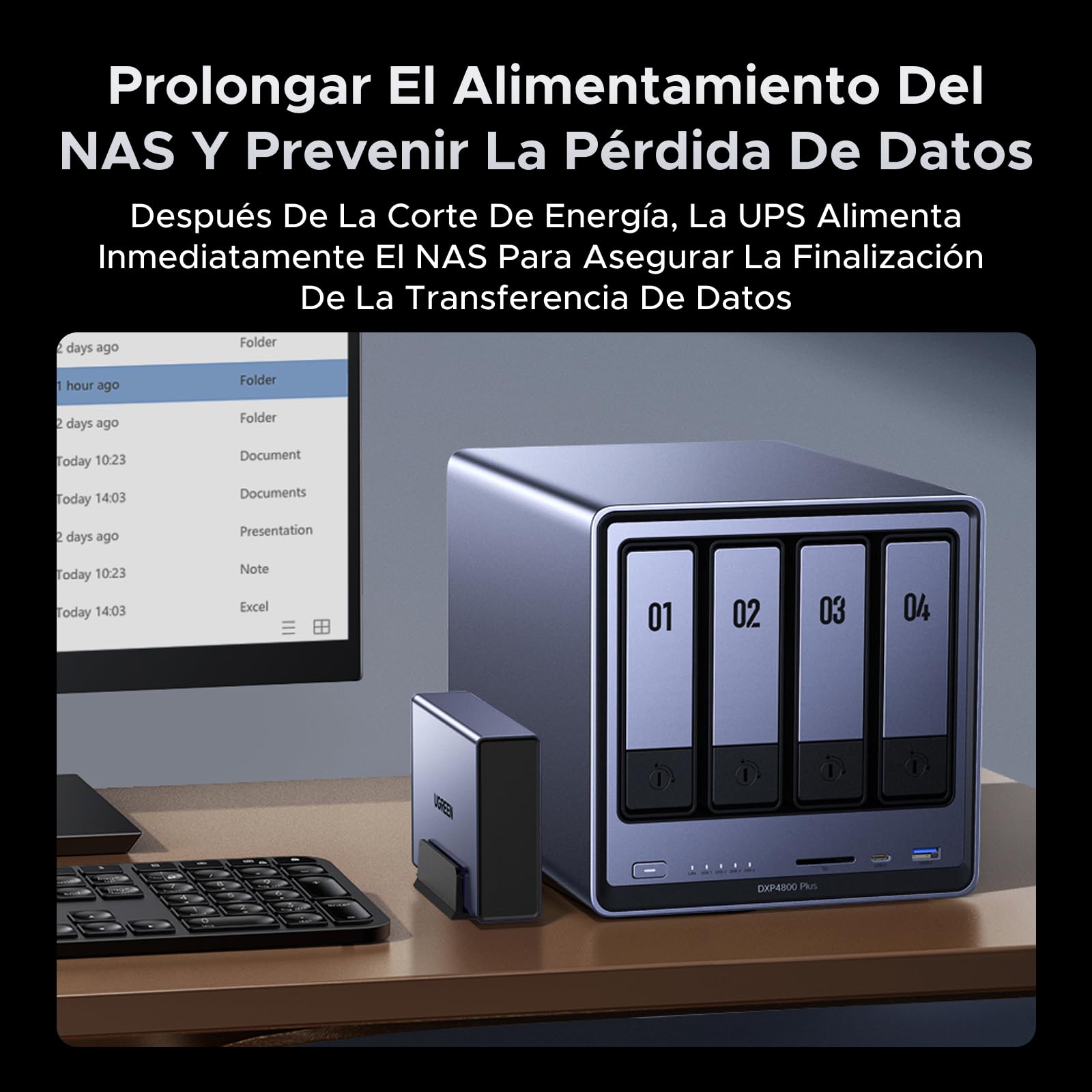 UGREEN NASync DH2300 2-Bay Desktop-NAS-Bundle mit USV