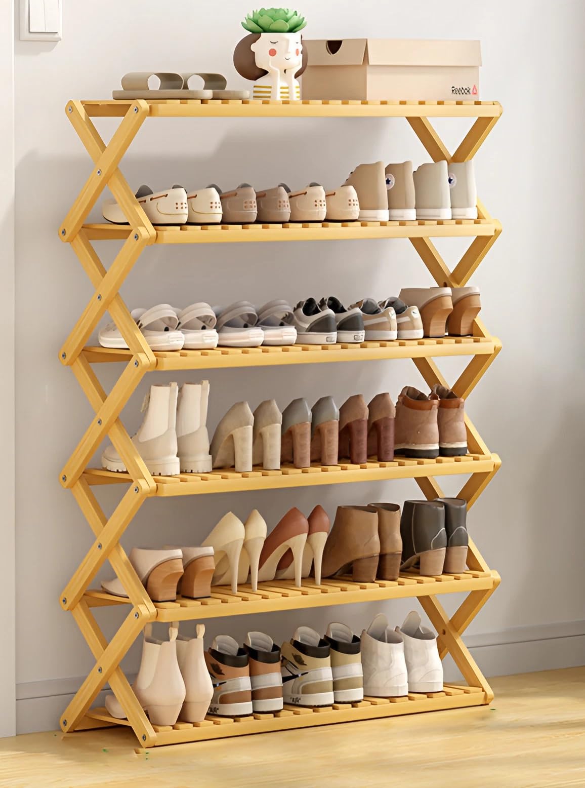 Étagère à chaussures pliable sans montage pour résoudre le manque de place