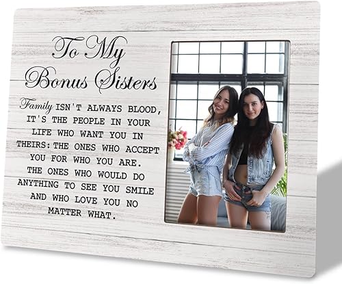 Regalo adicional para hermana, marco de fotos de madera, regalo ideal para cuñada, regalo de cumpleaños para hermana de bonificación, marco de