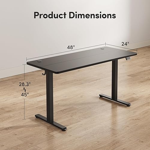 Miniatura 3 de FAMISKY Escritorio eléctrico de pie, escritorio de altura ajustable de 48 x 24 pulgadas, ergonómico para oficina en casa, estación de trabajo para