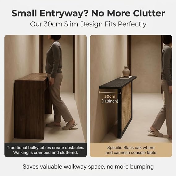 Solid Wood Entryway Console Table, Small Narrow Hallway Sofa Accent Counter
