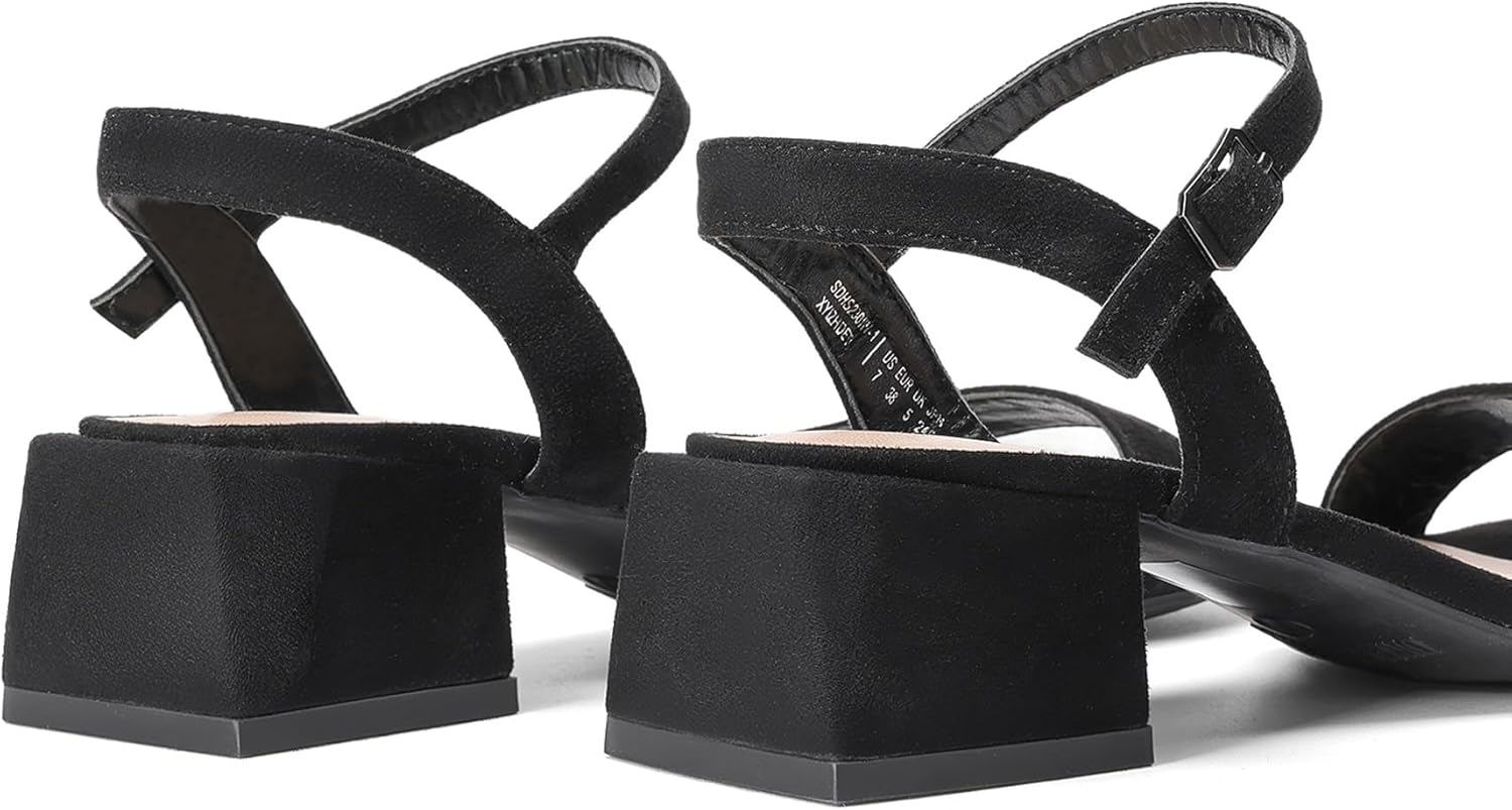 DREAM PAIRS Women's Low Heels for Women Classic Open Toe Ankle Strap Block Chunky Heel Sandals Holiday Party Wedding Dress Pumps Shoes - Image 7