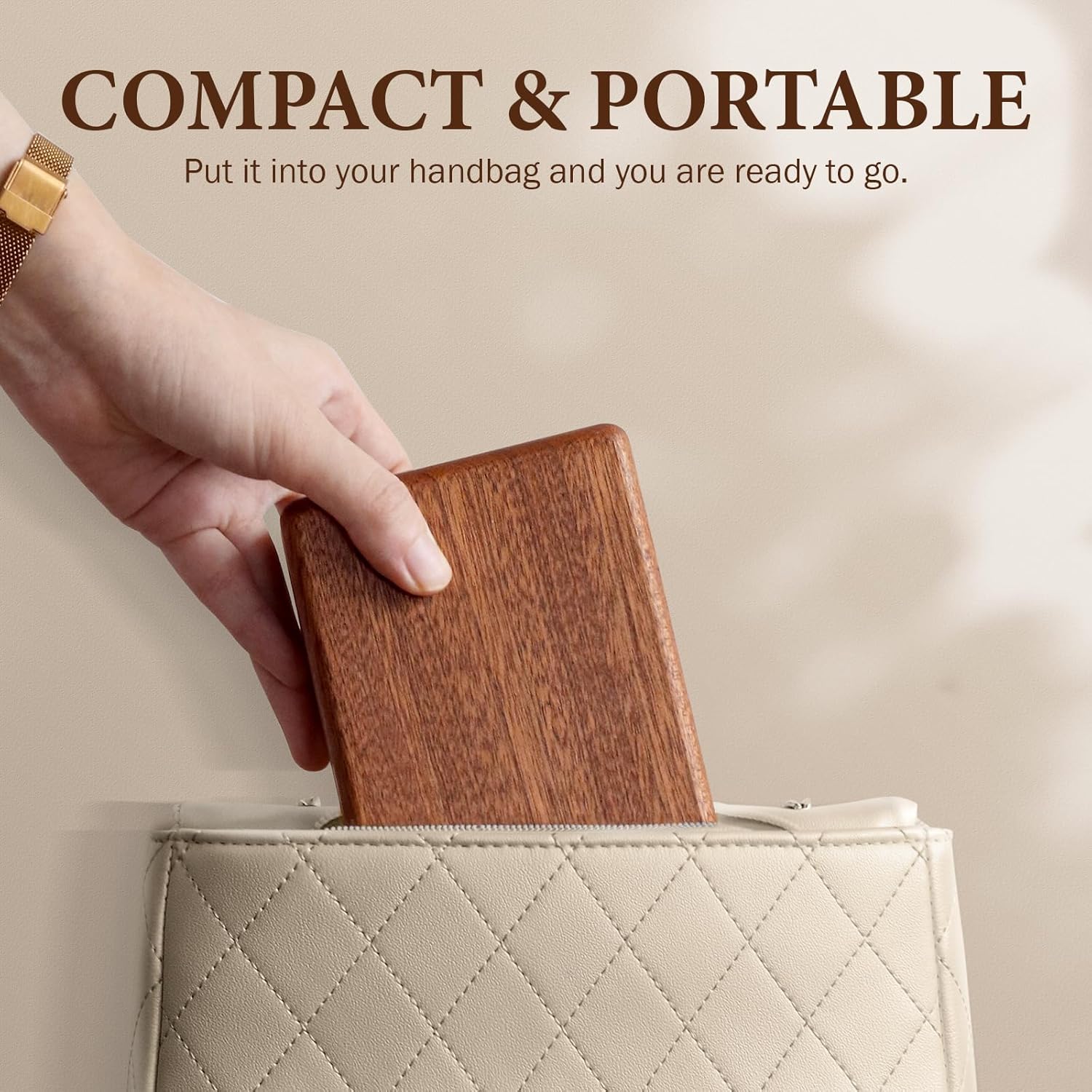 LadyRosian Wooden Small Jewelry Box - Mini Wood Travel Jewelry Case Portable Organizer for Rings, Earrings, Necklaces & Bracelets Storage Women Girls Men,Sapele - Image 7