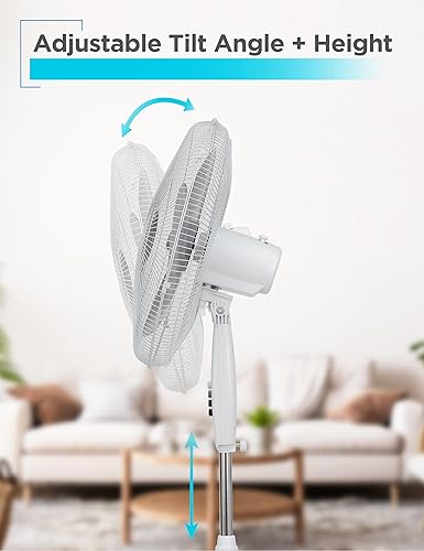 Miniatura 5 de BLACK+DECKER Ventilador de pedestal de 18 pulgadas, BFP18SXW, ventilador oscilante para el hogar y la oficina, ventilador de pie con 3 ajustes de