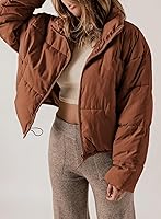 Vista 2 de Dokotoo Chaquetas acolchadas de invierno para mujer, de manga larga, con cremallera completa, con bolsillos