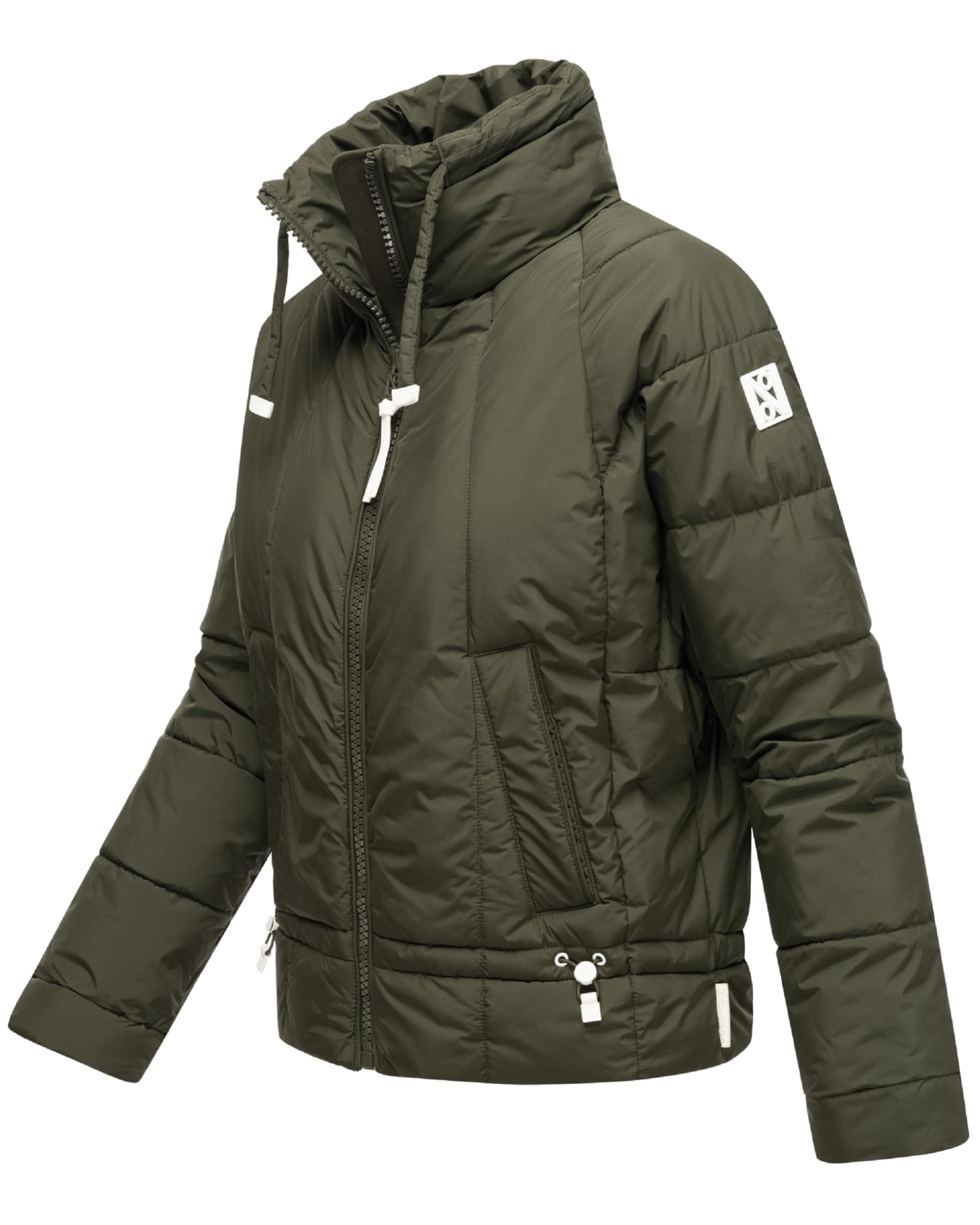 Navahoo leichte Damen Steppjacke kurze Übergangsjacke oversized mit Fledermausärmeln Luftzauber 14 XS-XXL
