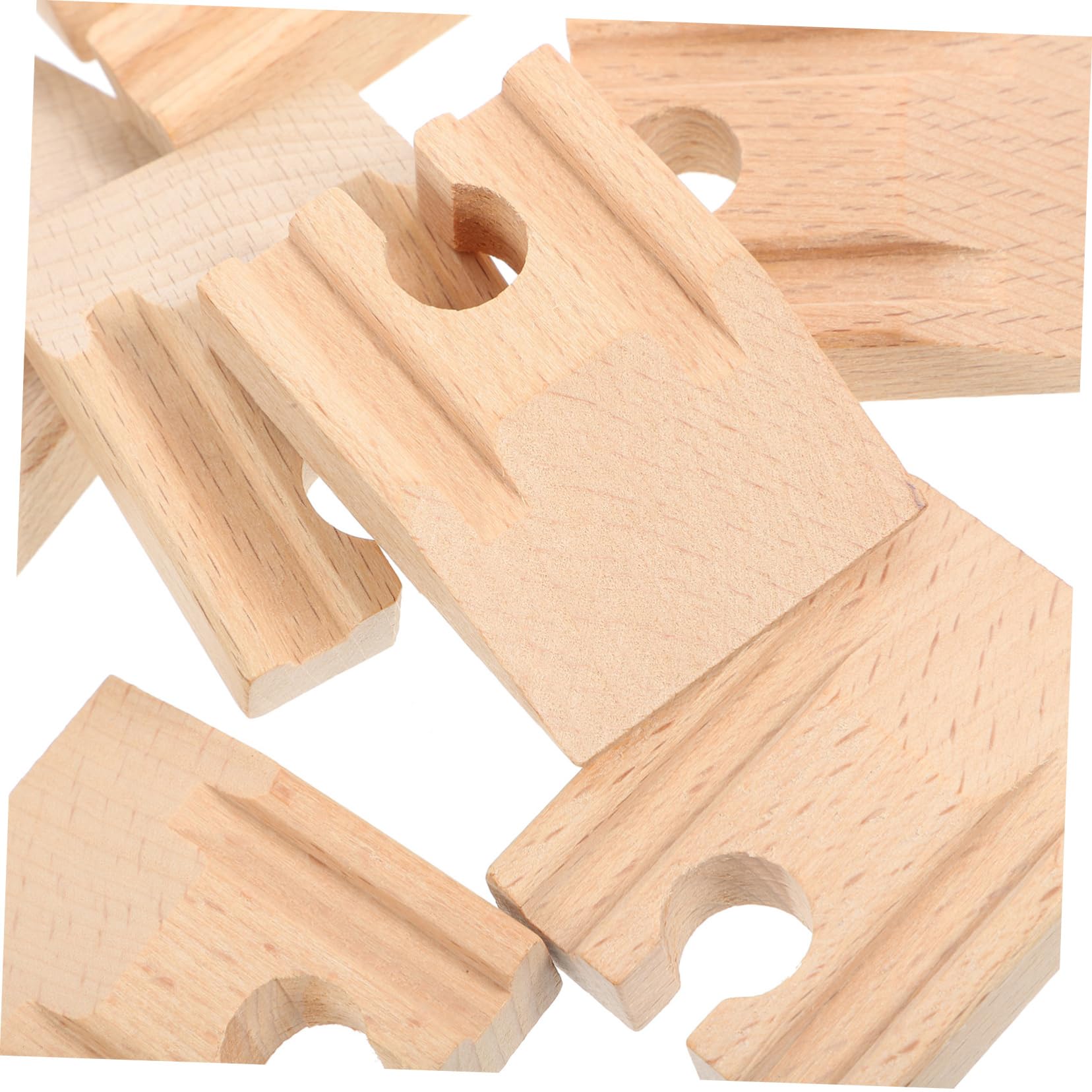 VICASKY 50stücke Teiliges Holzschienen Spielzeugzüge Stabil Und Langlebig Geeignet Für Holzeisenbahnen Fördert Kreativität Und Geschicklichkeit Für Modellbahnliebhaber