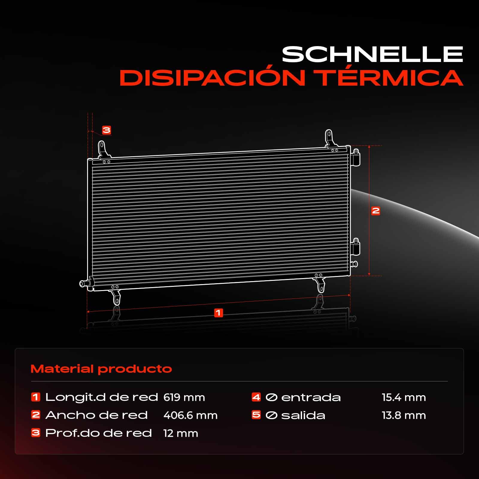 Frankberg Condensador de aire acondicionado 1695000687 | Compatible con: Clase B W245, Clase A W169