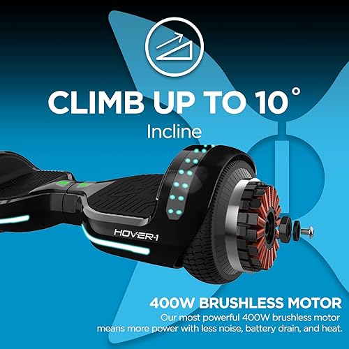 Miniatura 2 de Hover-1 Origin Hoverboard eléctrico  7 MPH velocidad máxima, rango de 6 millas, carga completa 5 horas, altavoz Bluetooth integrado, modos de