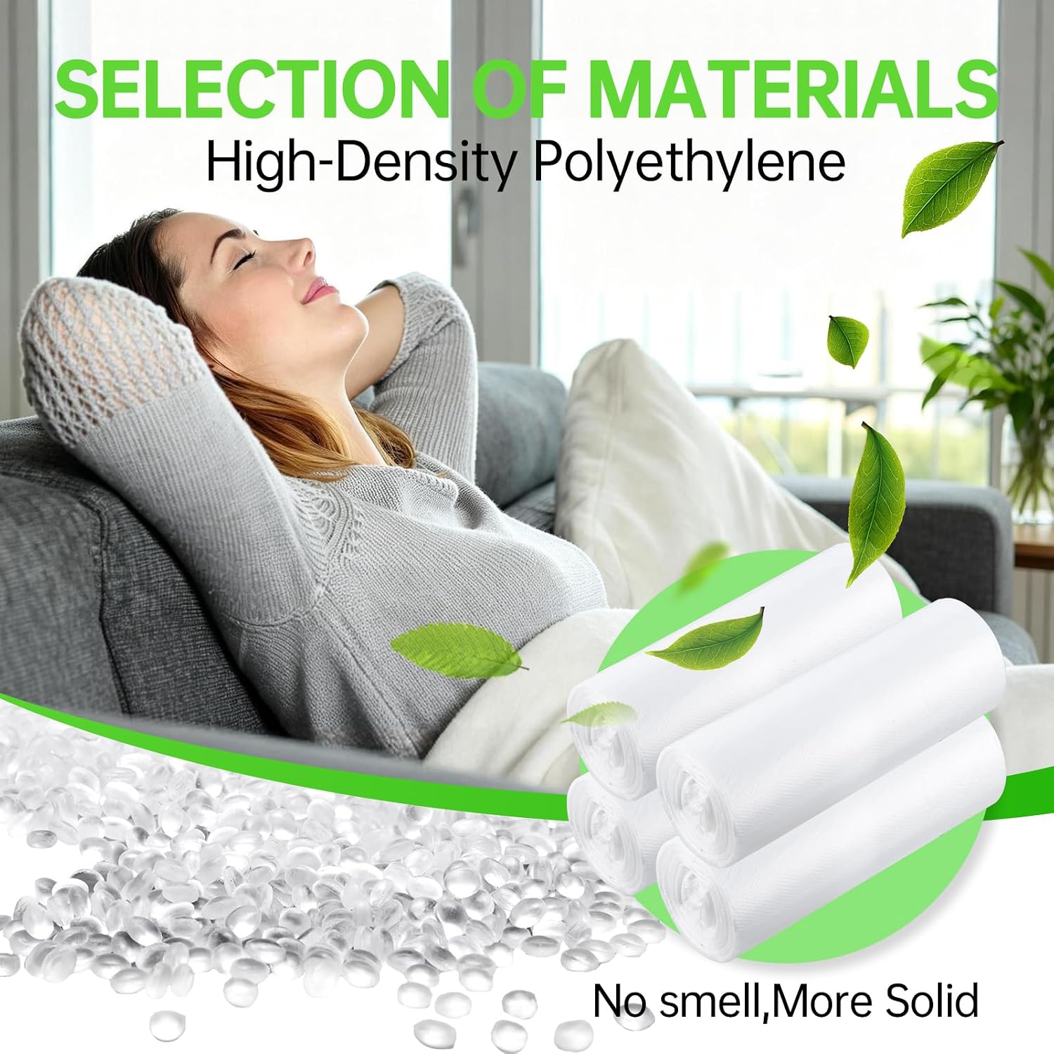 Small Bathroom Trash Bags, 100 Count Garbage Bags for Bathroom Wastebasket | Thick Bags for Trash Can, Disposable Garbage Liners, Clear Plastic Bags for Bathroom, Kitchen, Bedroom, Office