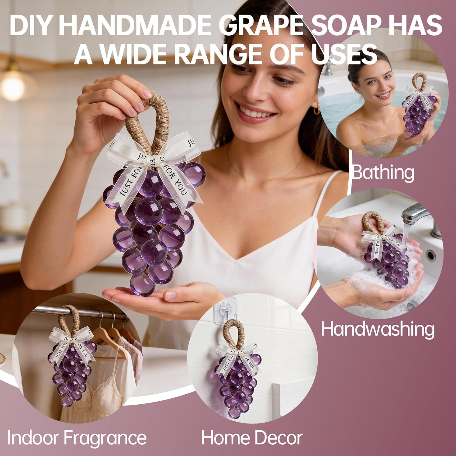 Grape Soap Making Kit – DIY Grape Soap Mold, Craft Set with Reusable Silicone Molds, Jute Rope & Complete Supplies for Handmade Soap, Home Decor & Gifts – Beginners Friendly Soap Making Kit image 4