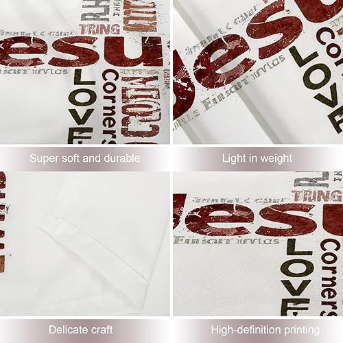 Miniatura 4 de Shrahala Tapiz de pared cristiano con palabras blancas, palabras de Navidad, escuela, Jesús, Biblia, adoración de la Biblia, tapiz grande para