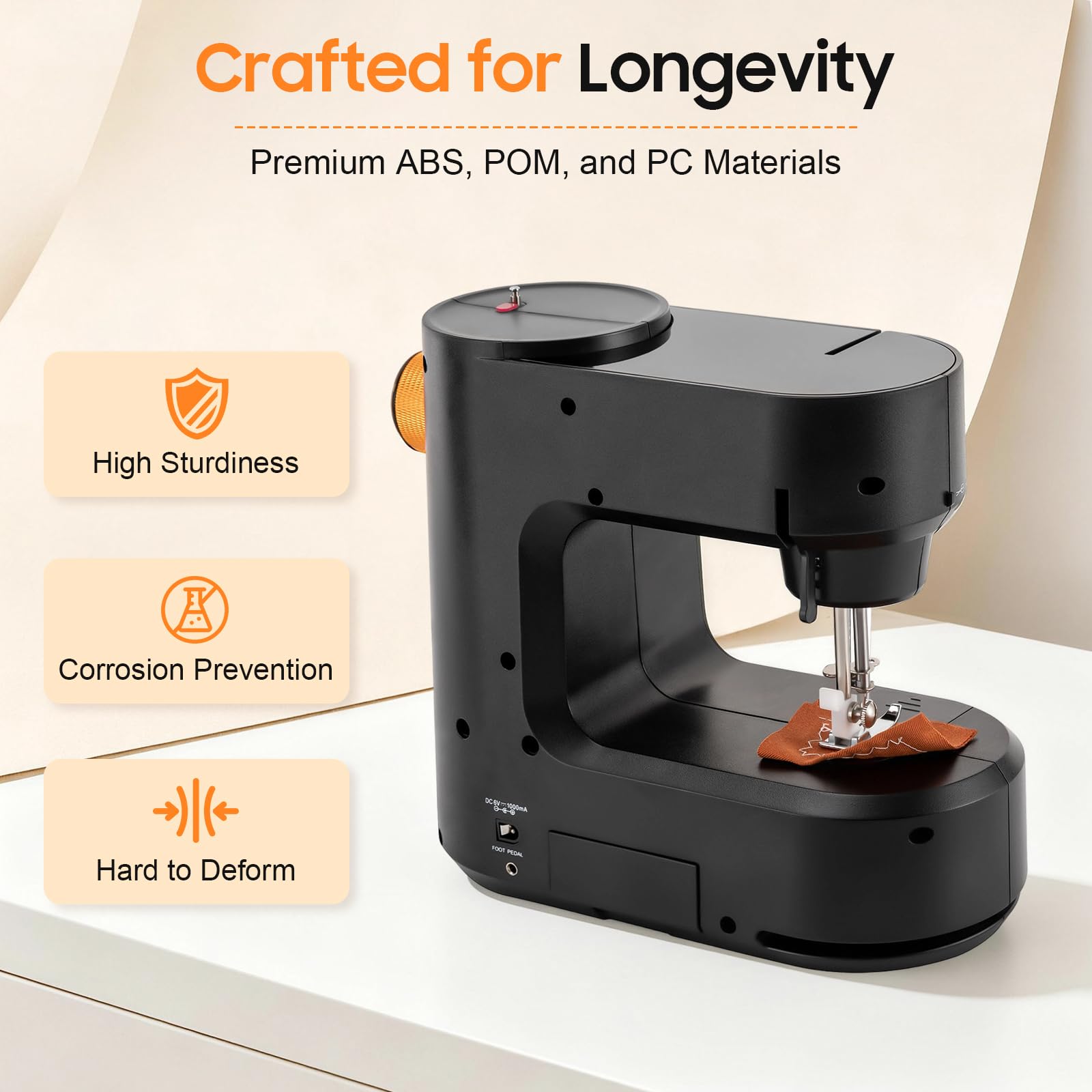 Machine À Coudre Électrique Portable Double Vitesse Avec Éclairage LED Et Pédale, Machine À Coudre Mini Home Bras Libre, Pour Coton Soie Lin Et Tissus Divers