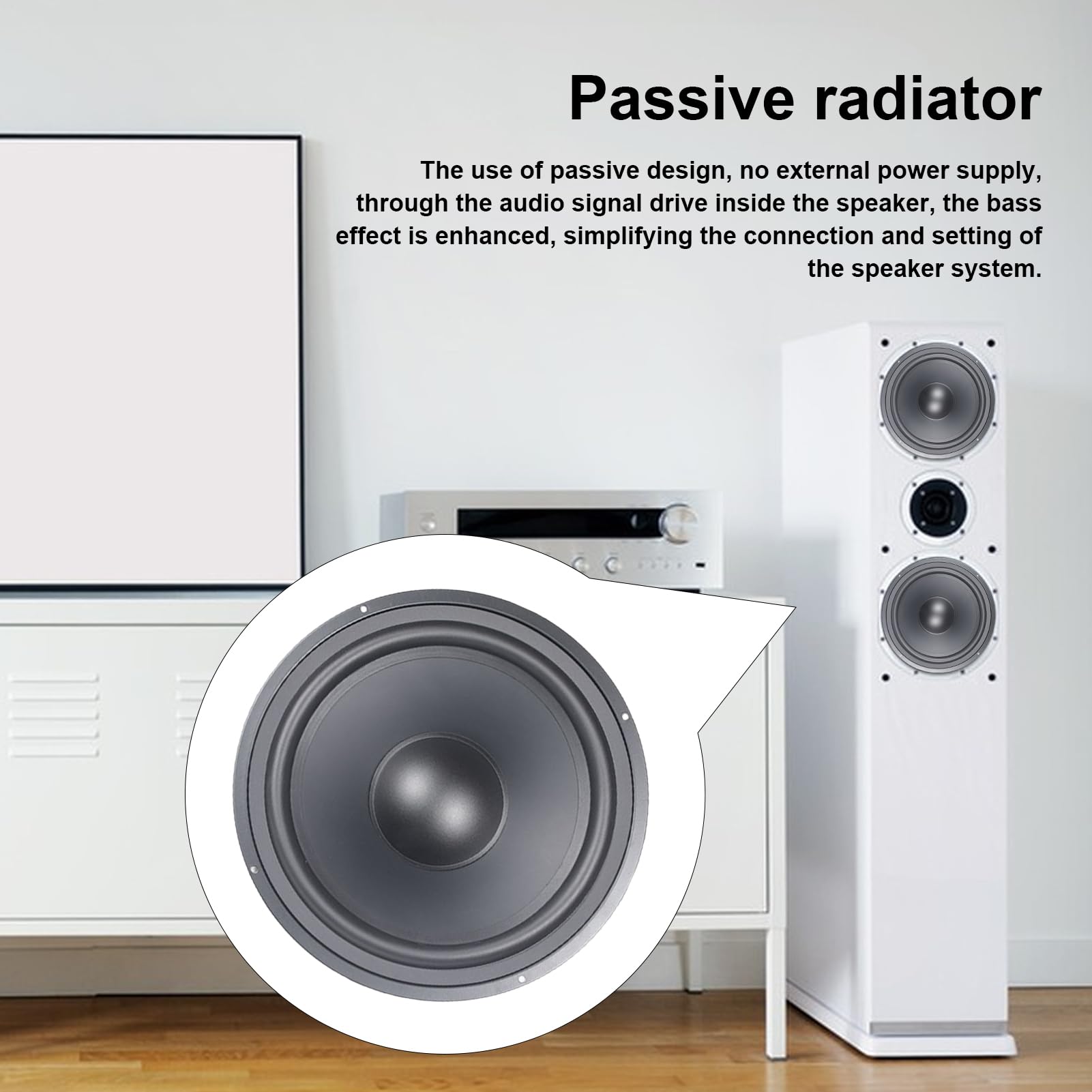 Generisch Radiatore woofer – Piastra per amplificazione dei bassi | membrana di riparazione altoparlante, unità di vibrazione ausiliaria, categoria di sintonizzazione del suono, componenti