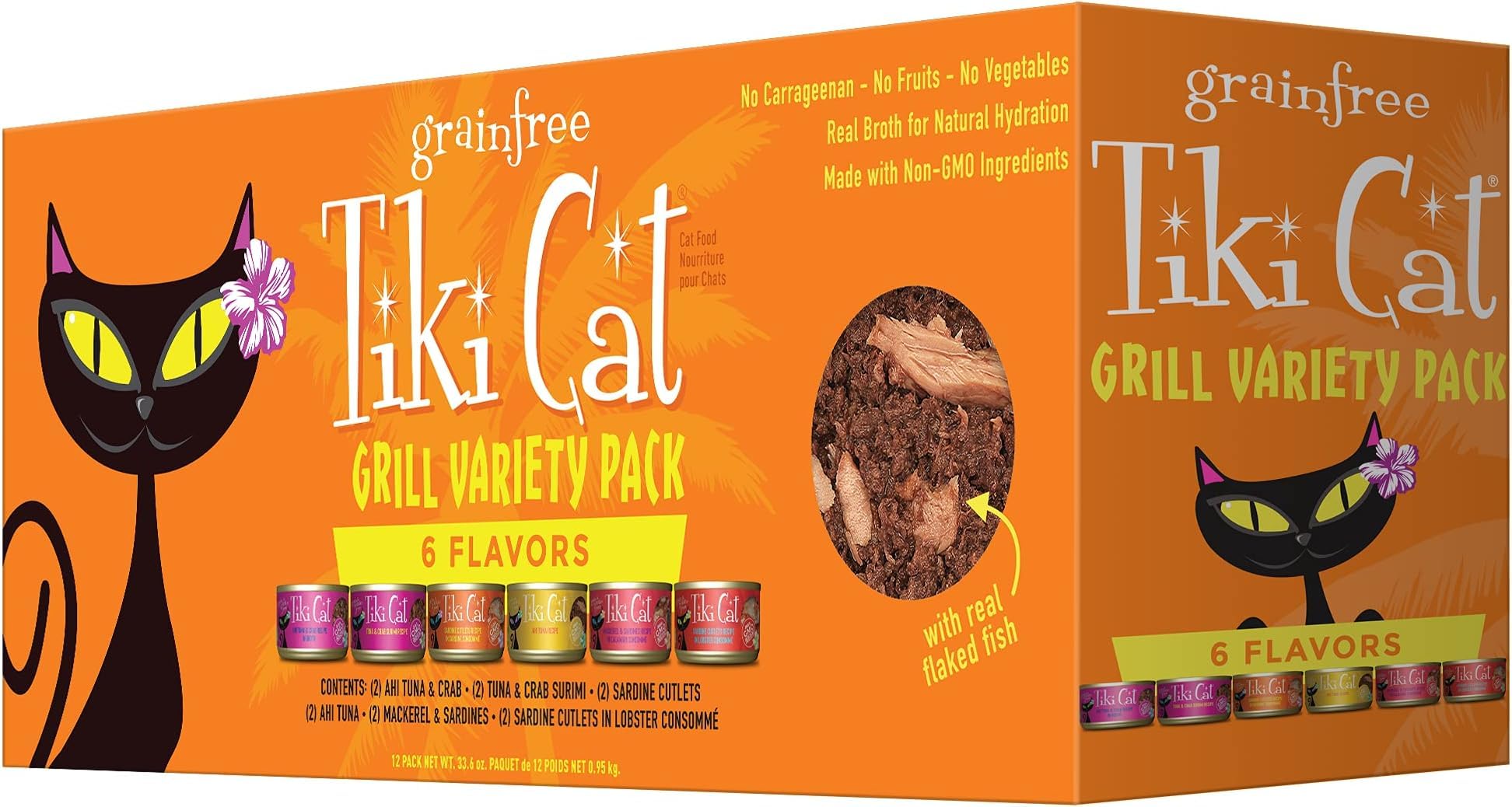 Tiki Cat Grill Wet Cat Food, Variety Pack, 2.8 oz. Cans (12 Count) (Pack of 12)