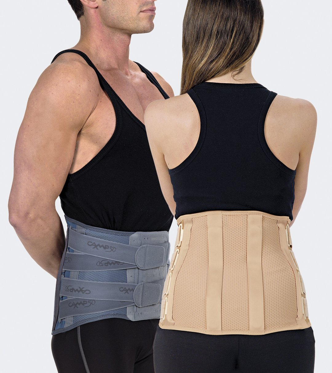 Corsetto lombosacrale in tessuto traspirante a basso profilo Camp50 (M, BEIGE)