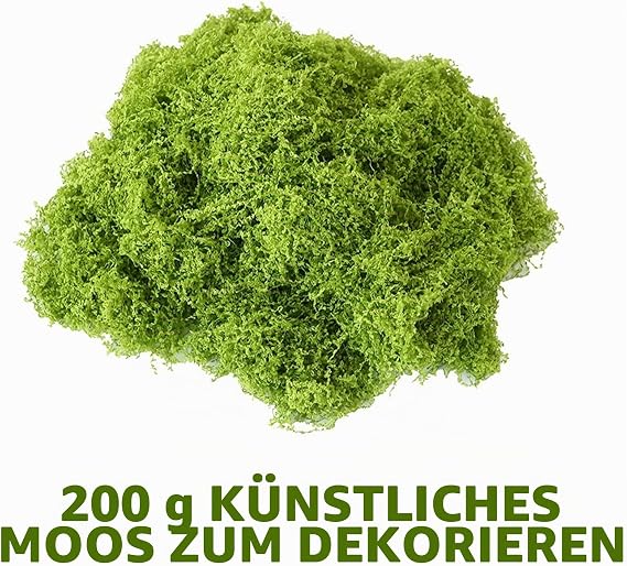 Artificial Moss - 200 g Artificial Moss for Decorating Realistic Artificial Moss for DIY Crafts Model Making & Moss Decoration Natural Artificial Moss for Decorating for Indoor and Outdoor Use