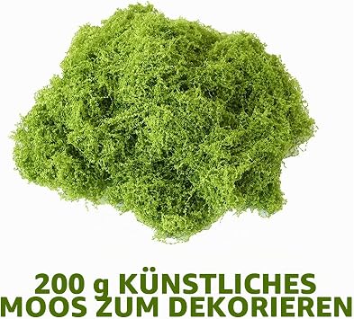Artificial Moss - 200 g Artificial Moss for Decorating Realistic Artificial Moss for DIY Crafts Model Making & Moss Decoration Natural Artificial Moss for Decorating for Indoor and Outdoor Use
