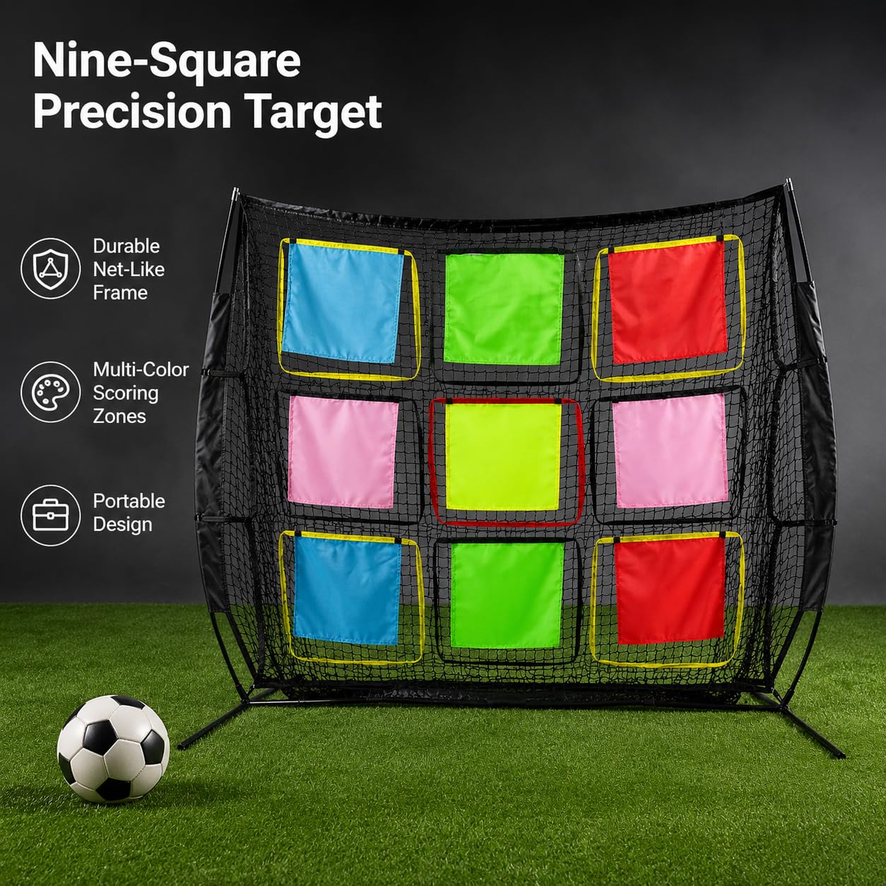 Multicolor Zielwurfspiel, faltbares Garten-Wurfspiel aus weichem Textil, tragbares Sportspielzeug draußen, Strandspielzeug