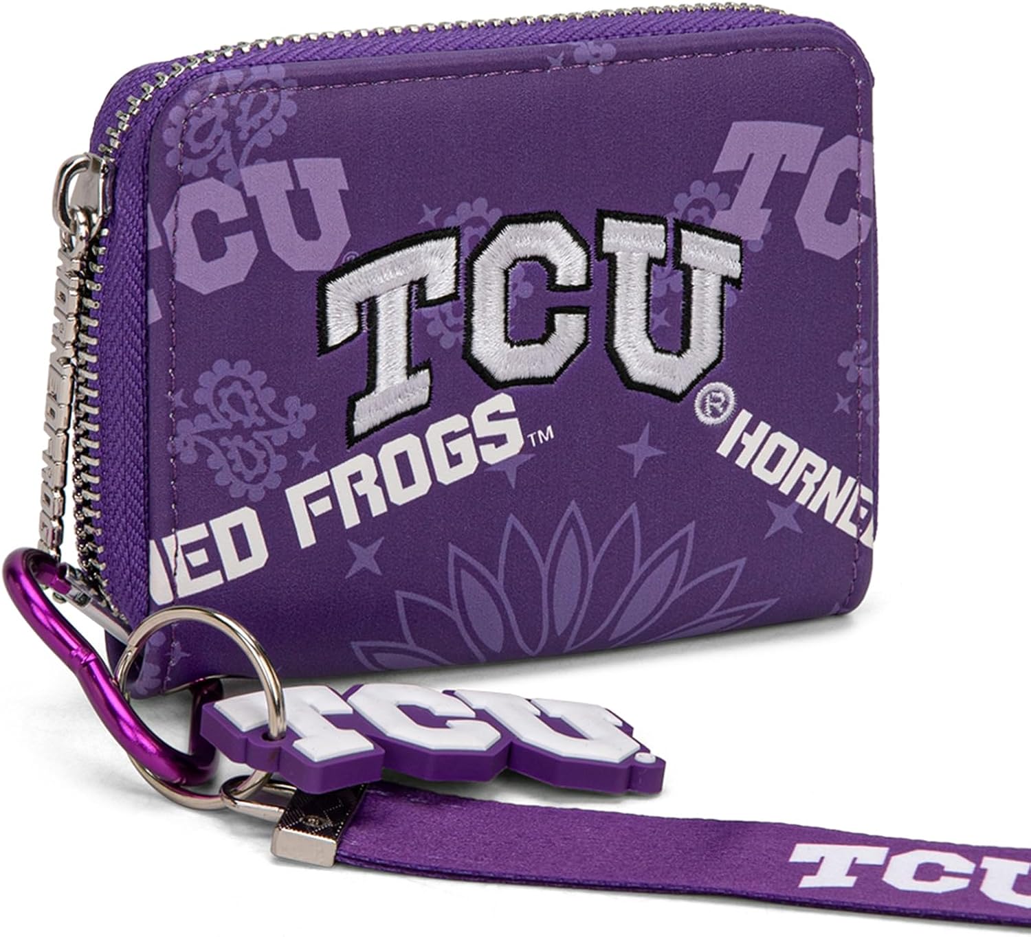 Montana West Horned Frogs Clear Bag for Stadium Events Handbags for Sports Fans+Zip Small Wallet with Wristlet Strap Bundle
