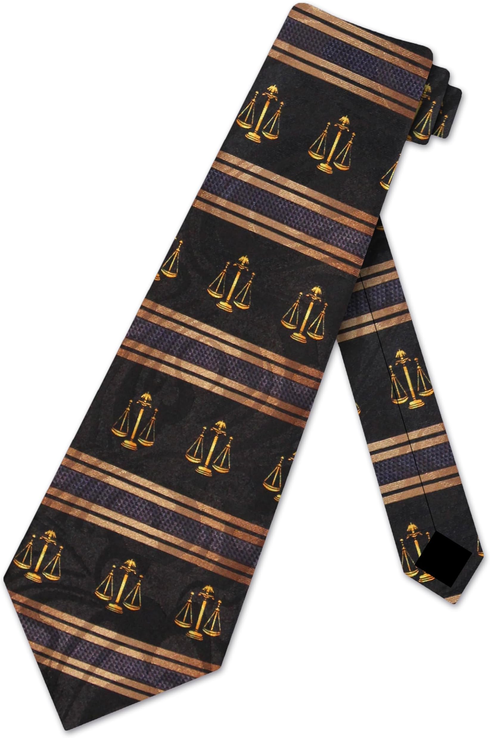 Steven Harris Mens Lawyer Scales of Justice Necktie - Black - Neck Tie