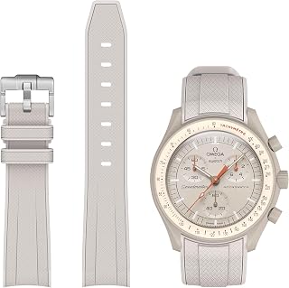 Bands for Moonswatch Watch,Curved No Gap Soft Silicone Strap for Omega X Swatch Moonswatch Speedmaster 20mm Watch,Swatch Omega Moonswatch Speedmaster Watch Replacement Strap Men Women