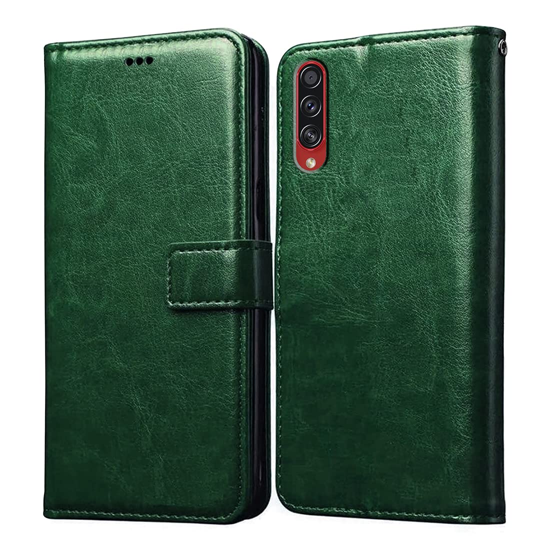 Flip Cover Back Case for Samsung Galaxy A70s 4G / A70 4G | Premium Leather Finish | Inbuilt Pockets & Stand | Flip Cover Back Case for Samsung Galaxy A70s 4G / A70 4G (Green)