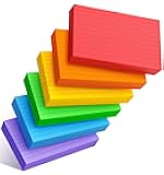 Colored Index Cards 3x5 Inch - 300 Count Flash Cards for Studing, Colored Note Cards 3x5 Cards Neon 3 by 5 Index Cards Ruled Colorful Notecards 3 x 5 Lined Neon Flashcards 6 Colors (50 Sheets Each)