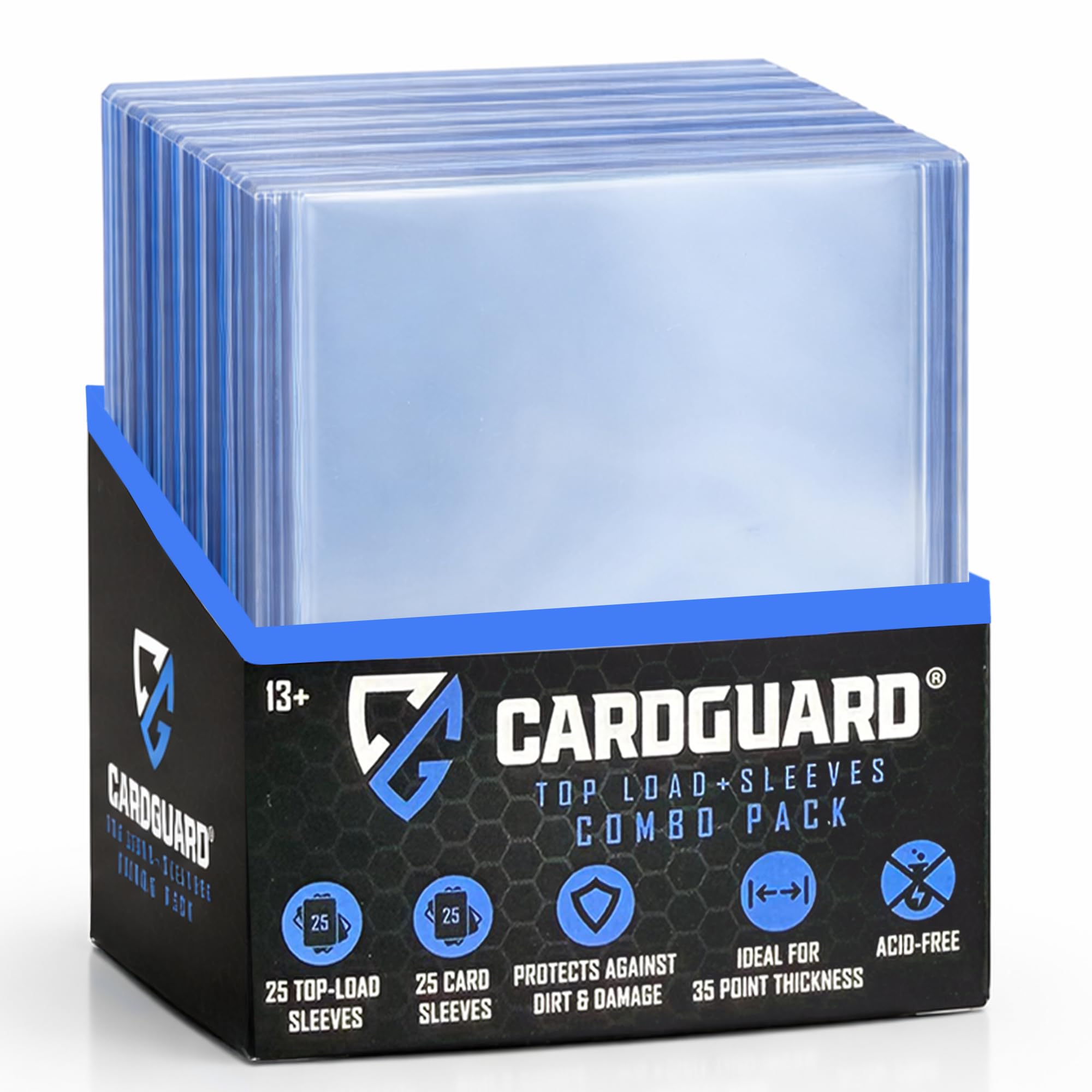 CardGuard 25ct Clear Top-Loaders with Sleeves Acid-Free Card Protection : Toys & Games